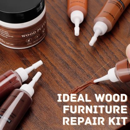 DEWEL 木製品キズ補修 キズ補修クリームキット フローリング 補修クリーム 18色入り 100g木工パテ 100g木蝋油 家具修理キット 木工 木製の家具 床 補修 キズ すりキズ用 傷消し 床補修 ドア補修 補修材 傷直し あらゆるキズの補修セット