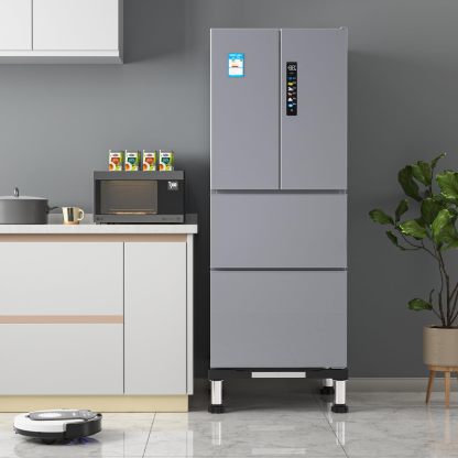 かさ上げ台 洗濯機台 冷蔵庫 置き台 幅/奥行44.5～70cm 昇降可能 18~21cm高度調節 防振パッド付き ステインレス製ジャッキ付き 目盛り 組み立て簡単 ブラック