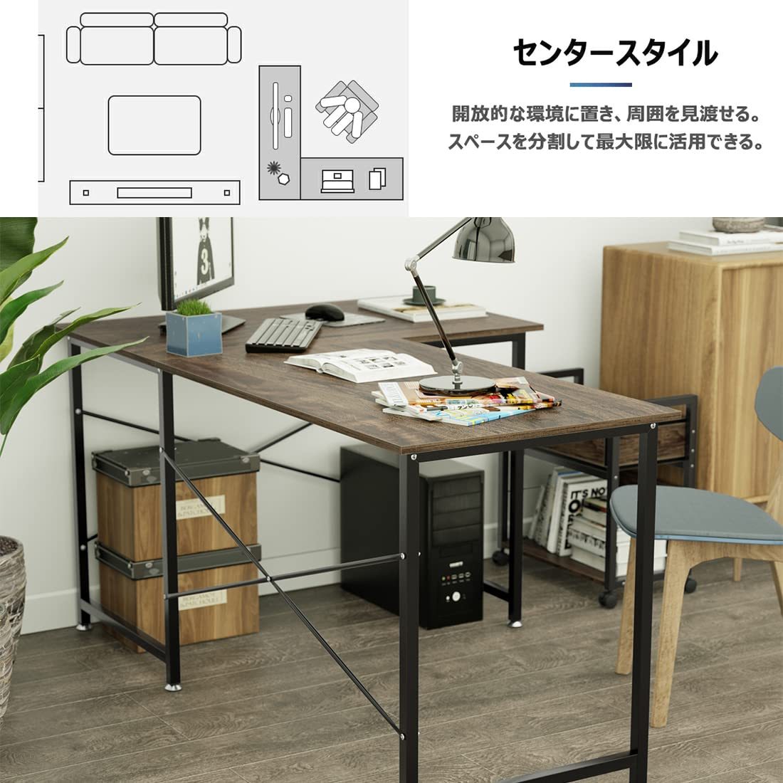 DEWEL L字デスク パソコンデスク 幅160cm+100cm 奥行60cm ワークデスク ゲーミング オフィスデスク モニターアーム取付対応 左右入替可能 L字型デスク コーナーデスク 足元フリー設計 横揺れ防止 シンプル 作業机 高強度のメラミン加工 テレワーク 在宅勤務用