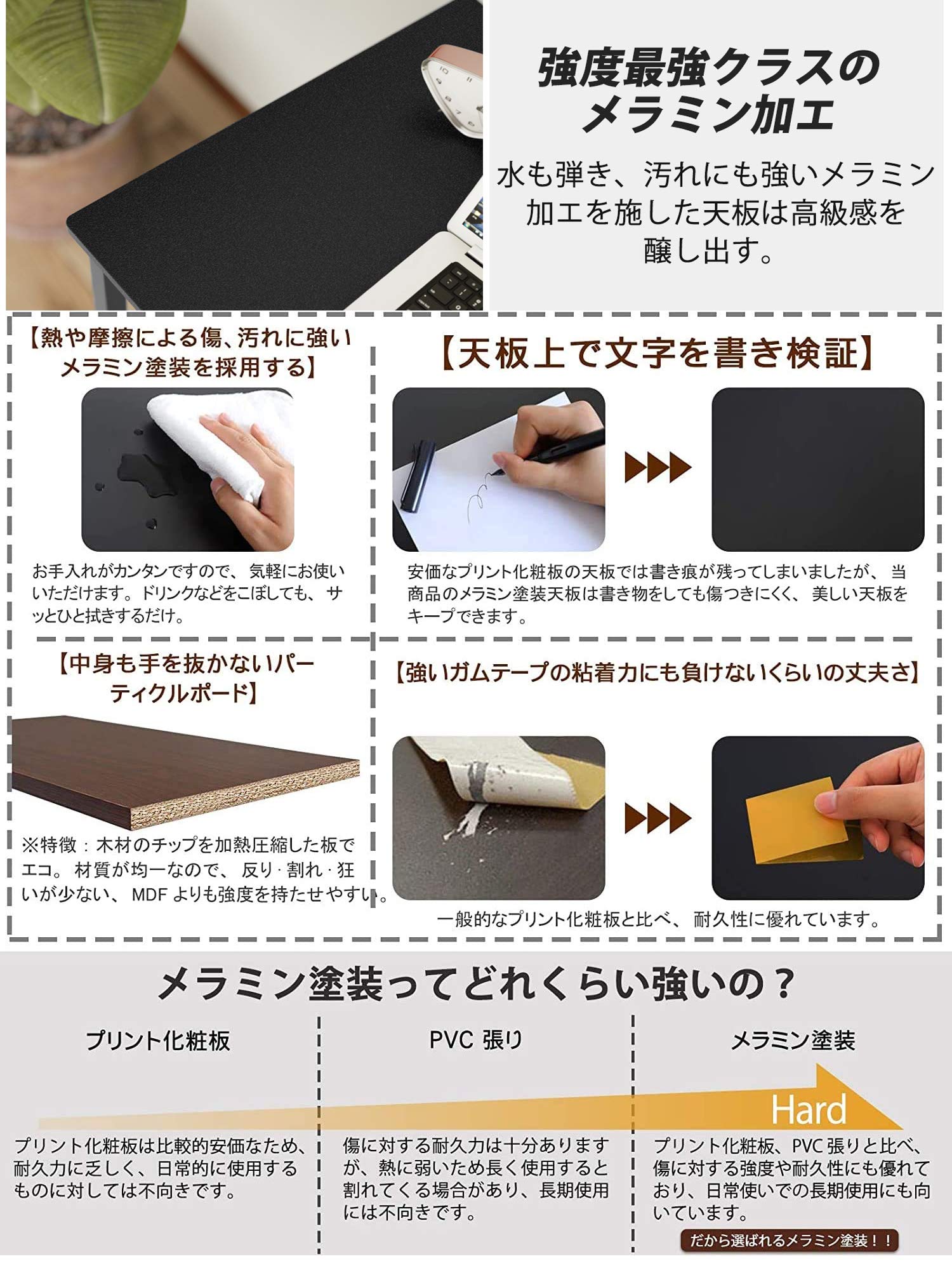 DEWEL コーナーデスク 幅130 L字型/一字型 2wayタイプ ゲーミングデスク テレワーク用 パソコンデスク 事務机 モニタースタンド付き 木目柄 足元フリー設計 グラつき防止 ブラック 130X130X75cm