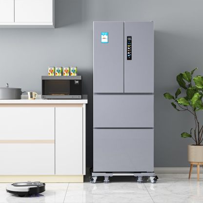 DEWEL 洗濯機 台 かさ上げ台 冷蔵庫 台 キャスター付き 目盛り付き 洗濯機パン 排水パン 幅/奥行き:48～66cm 耐荷重:500kg 8輪4足 サイズ調整可能 伸縮式 ドラム式 全自動対応 振動異音防止 