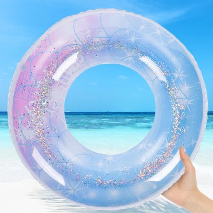 浮き輪 厚手 プール スイミング 水遊び キラキラ 可愛い 子供用 大人用 ラメ入り 海 夏 プール 強い浮力 [並行輸入品]