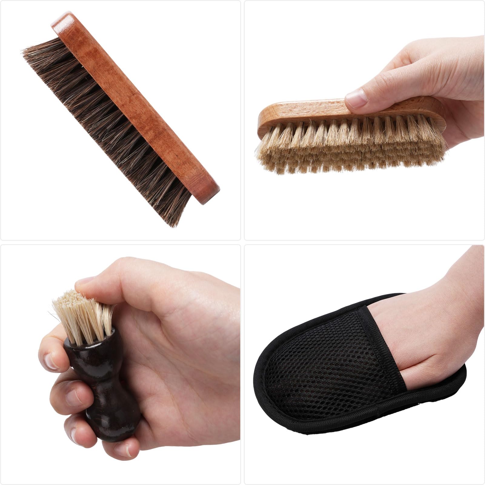 [DEWEL] レザー補修クリーム 革 補修 皮革補修剤 20ml レッド 靴磨きセット 革靴 手入れ セット シューケアセッ 靴磨き 靴 磨き 馬毛、豚毛ブラシ付き かんたんお手入れ