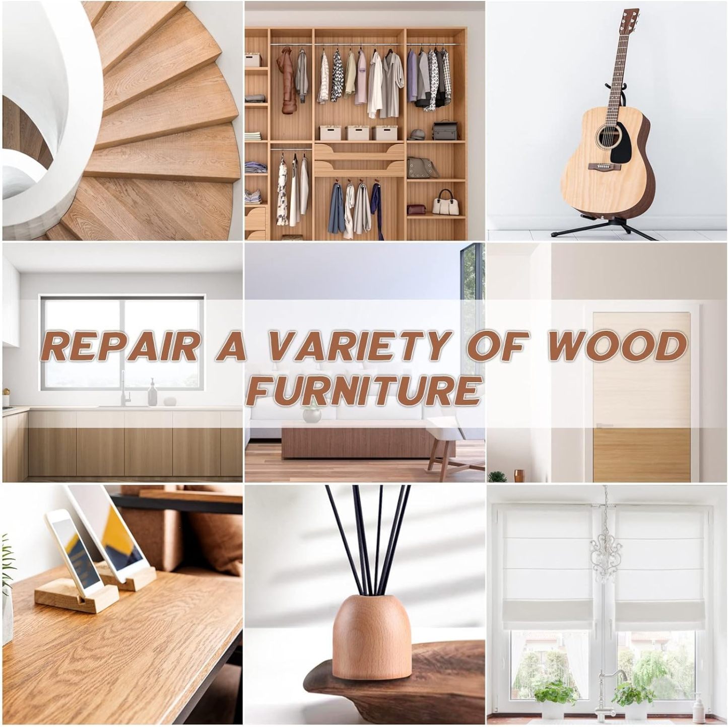 DEWEL 木製品キズ補修セット フローリング補修 家具補修 18色補修ペン フローリング 床 ドア キズ隠し ネジ穴、ひび割れ、釘目、傷、焼灼、変色など補修 ウッドワックス付き 木製家具補修