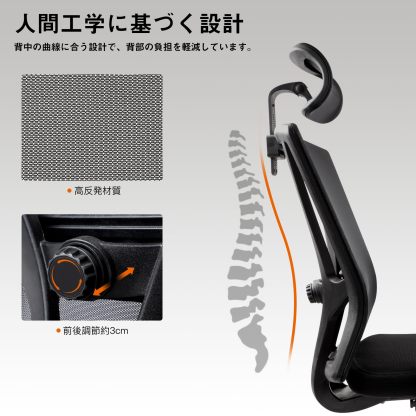 DEWEL オフィスチェア メッシュ 120°リクライニング 2Dヘッドレスト 3Dアームレスト 椅子 テレワーク パソコンチェア pcチェア pc椅子 メッシュ 人間工学椅子 事務椅子 勉強椅子 デスクチェア ランバーサポート付き ロッキング 無段階昇降 キャスター付き 360度回転 腰痛防止 おしゃれ 事務用 ブラック