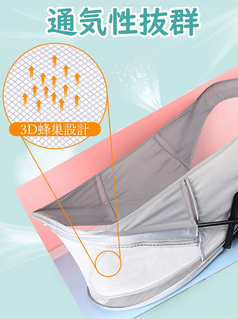 DEWEL ベビーベッド 折り畳み 蚊帳付き ベッドインベッド 添い寝ベッド 出産祝い 収納便利 長さ77CM やわらかい マットレス付き ベビー連れの旅行＆外出などに（ 0ー10ヶ月の赤ちゃんに対応）
