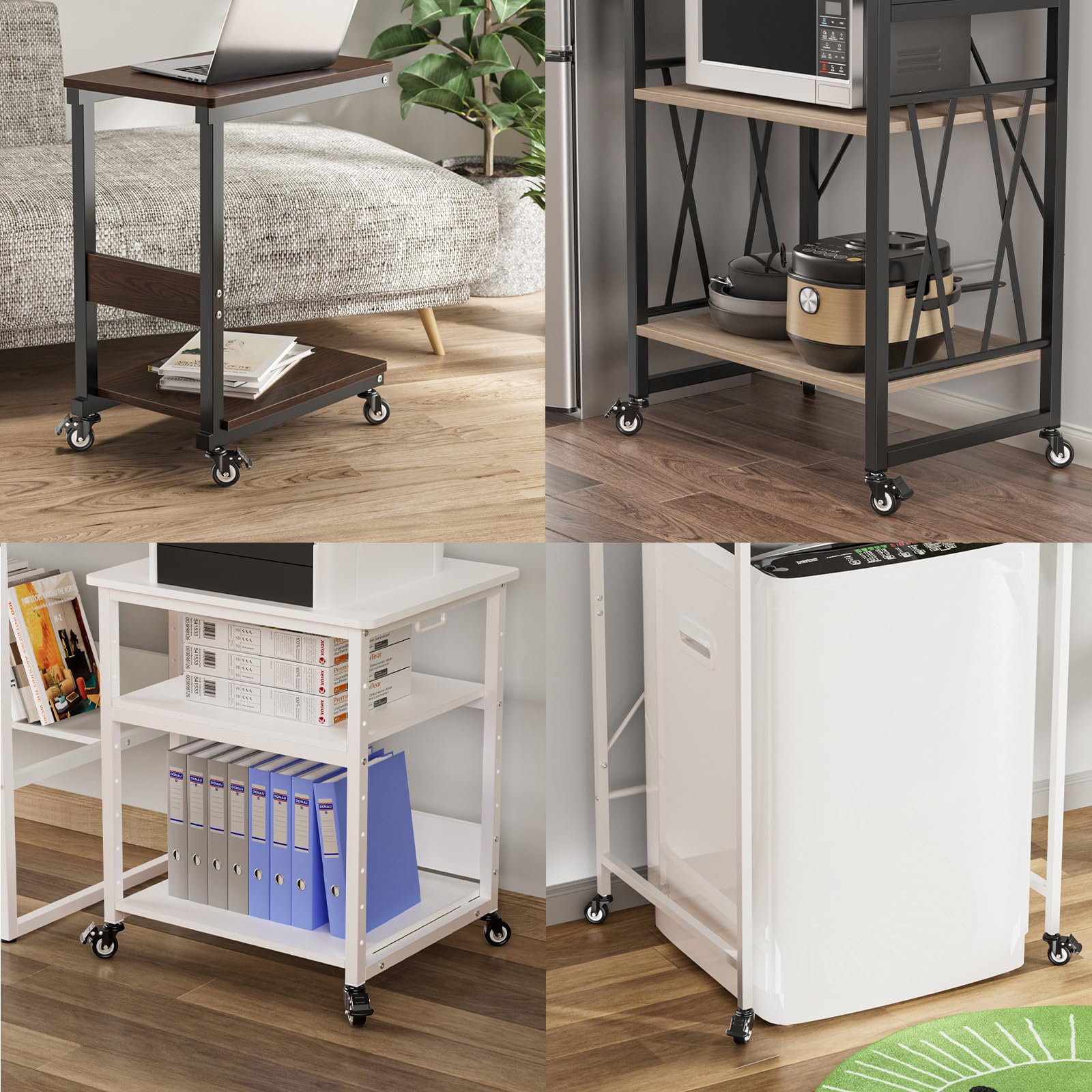 DEWEL キャスター Ｍ8 車輪 2インチ ネジ式キャスター 自在式キャスター ブレーキ付き 360°回転 静音 50mm 耐荷重240KG 交換用 ゴムキャスター 取替えキャスター ネジ込み式 4個セット DIY 家具交換キット