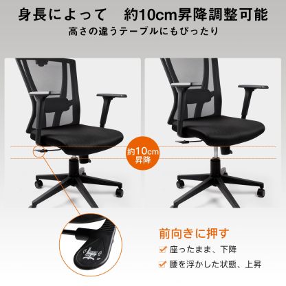 DEWEL オフィスチェア メッシュ 120°リクライニング 2Dヘッドレスト 3Dアームレスト 椅子 テレワーク パソコンチェア pcチェア pc椅子 メッシュ 人間工学椅子 事務椅子 勉強椅子 デスクチェア ランバーサポート付き ロッキング 無段階昇降 キャスター付き 360度回転 腰痛防止 おしゃれ 事務用 ブラック