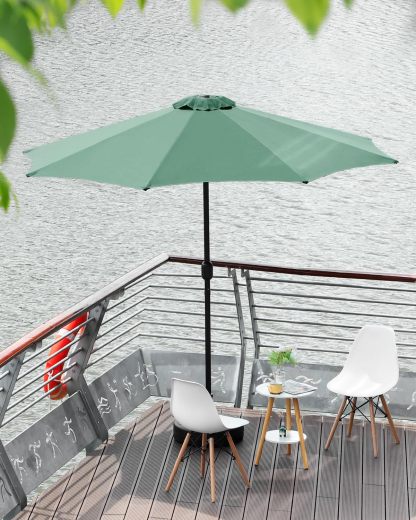 DEWEL ガーデンパラソル 幅200cm チルト機能付ビーチパラソル 日除け 撥水加工 UV加工 角度調節 庭傘 釣り傘 アウトドア キャンプ オーニング 鉄製 アイボリー (幅200cm, アイボリー)