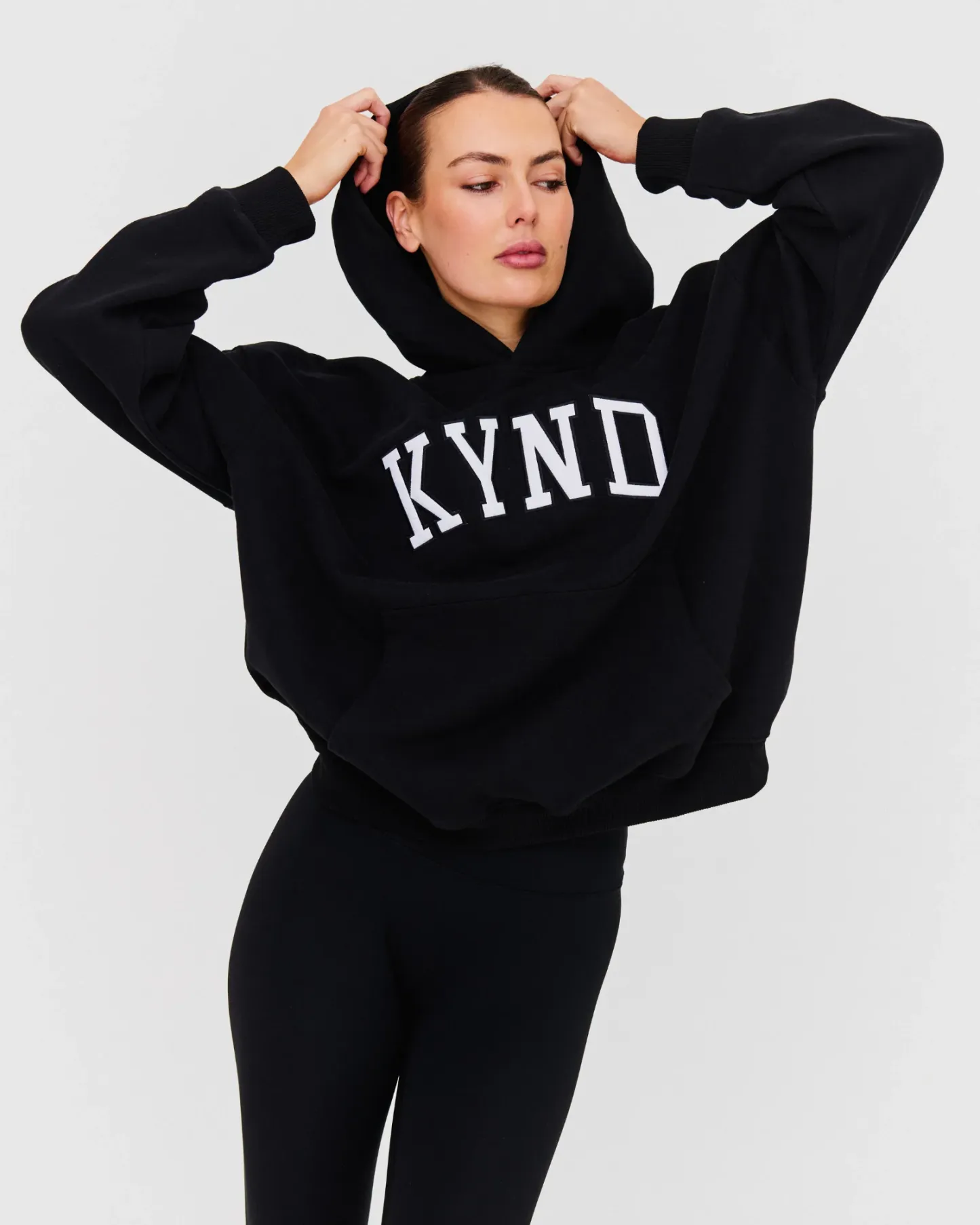 Oversized Varsity Hoodie - Black