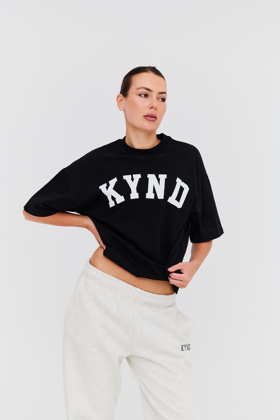Oversized Varsity T-Shirt - Black