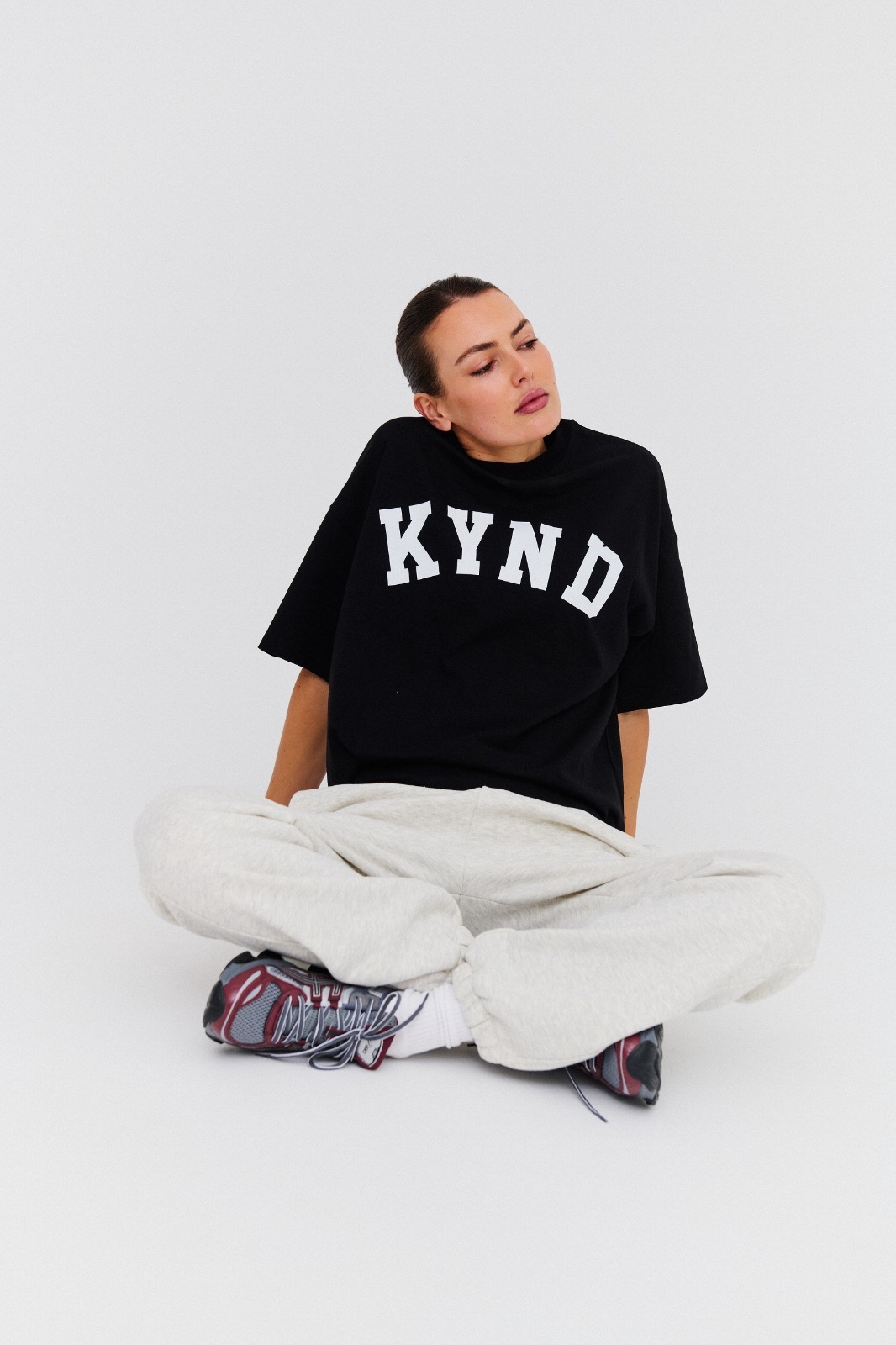 Oversized Varsity T-Shirt - Black