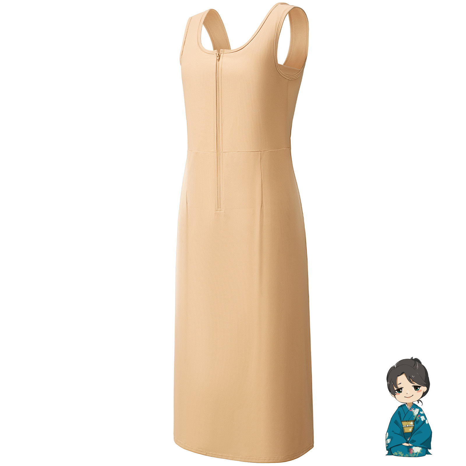 【先行予約・夏用メッシュ素材・5月末出荷】Monokimi 和装ブラ付きスリップ 袖無し【日本一級和裁士共同開発】