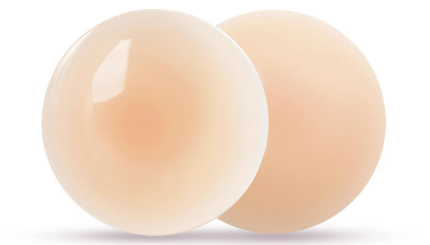 シリコンパッド ニップレス 2枚セット ケース付き 洗える 繰り返し使える 肌に優しい 乳首隠し 透けない【肌色】