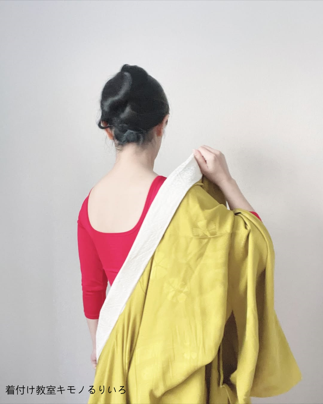 【極暖裏起毛】Monokimi和装ブラ付きスリップ  8分袖 1枚3役 胸補正機能付き 秋冬 防寒 保温  ファスナー式（赤色）