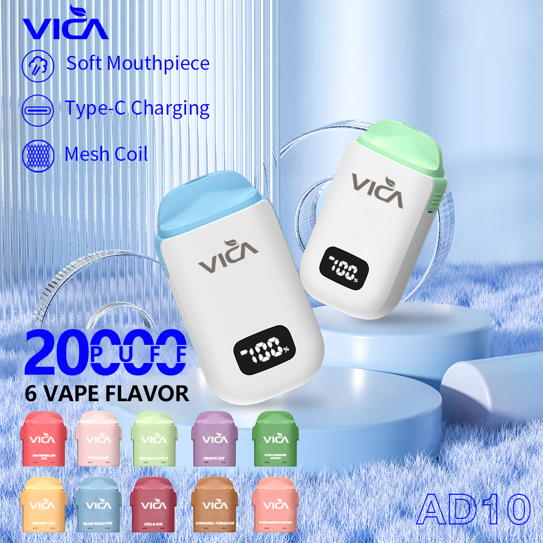 VICA AD10 Replaceable-Pod E-Cigarette �C 20,000 Puffs of Enduring Performance | 6 Selected Flavors