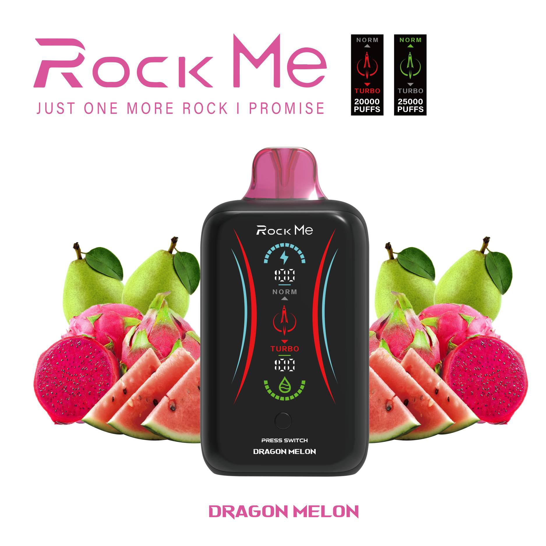 ROCK ME 25000 Puffs Digital Botton Full Screen