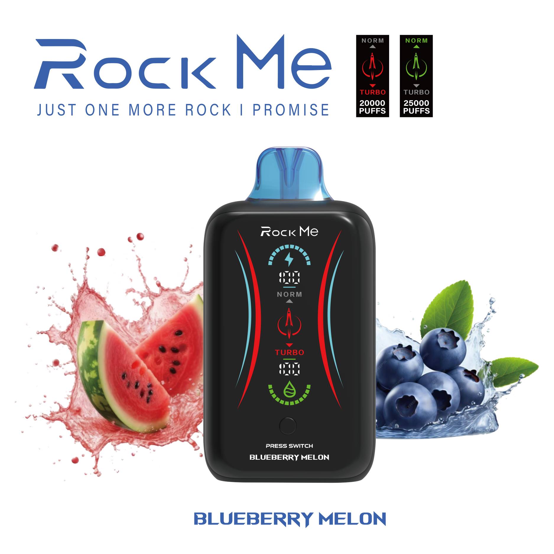 ROCK ME 25000 Puffs Digital Botton Full Screen