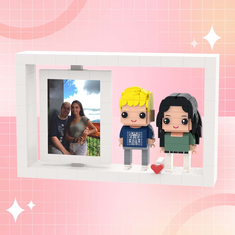 Full Body Customizable 2 People Photo Frame Exquisite Customization Custom Brick Figures Small Particle Block Brick Me Figures