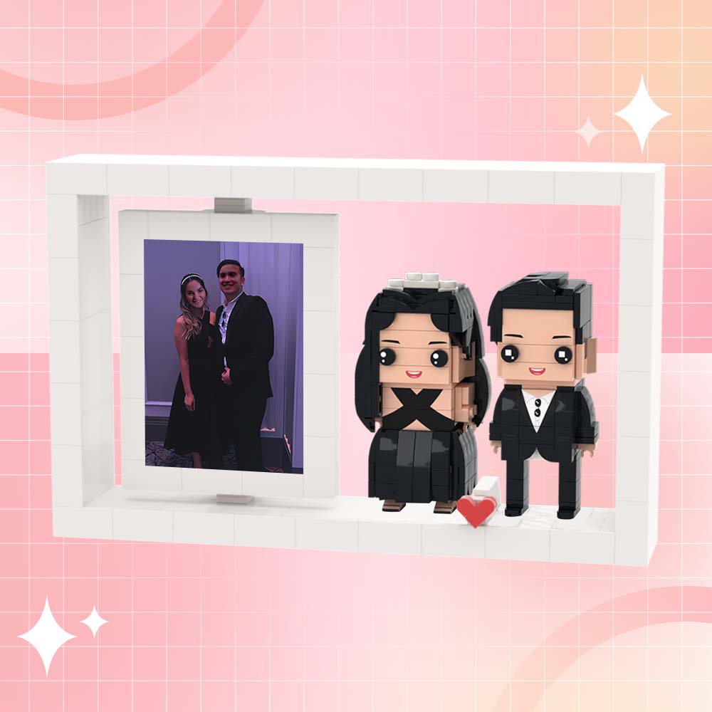 Full Body Customizable 2 People Photo Frame Custom Brick Figures Small Particle Block Brick Me Figures