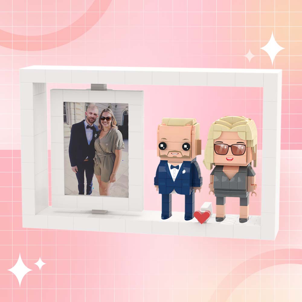 Full Body Customizable 2 People Custom Brick Figures Photo Frame Small Particle Block Brick Me Figures