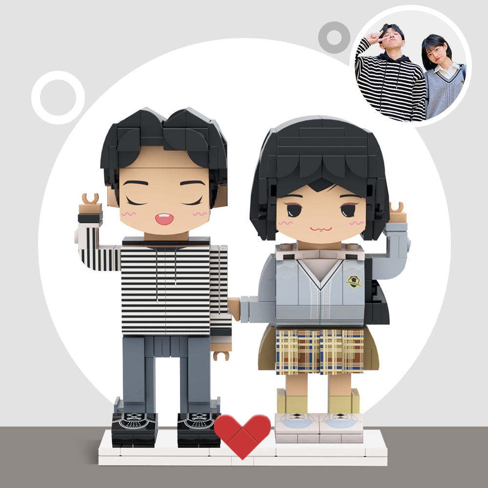 Customized Building Block Gifts Customizable Fully Body 2 People Custom Brick Figures Persanalized Cute Face Brick Figures - MyCustomBrickheadz