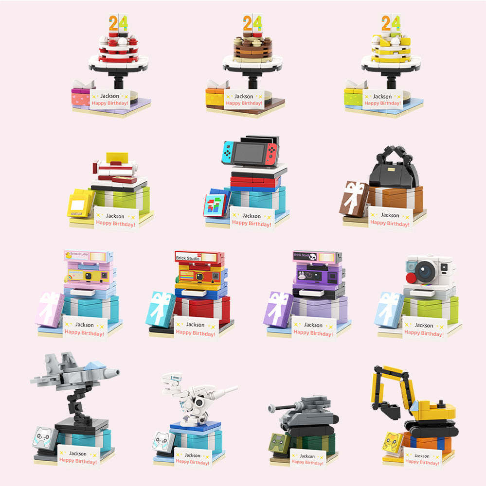 Birthday Gfits for Him Custom Brick Figures Personalized Sitting Brick Figures Small Particle Block Toy - MyCustomBrickheadz
