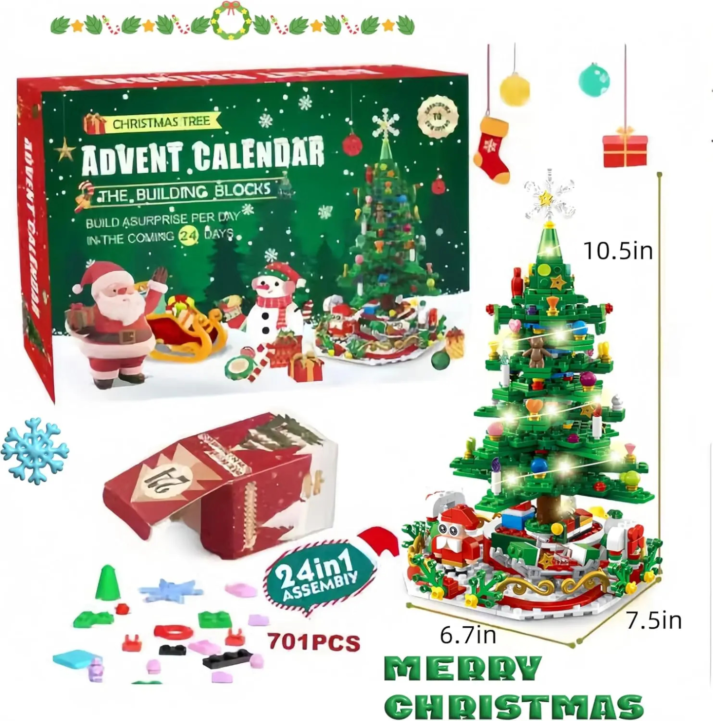 Flower Bouquet Advent Calendar Building Blocks – Christmas Countdown Blind Box - MyCustomBrickFigures