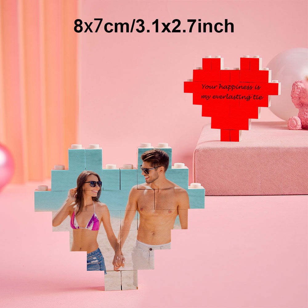 Custom Photo Building Brick Personalized Music Code Block Heart Shaped Photo Block Gifts for Her - MyCustomBrickheadz