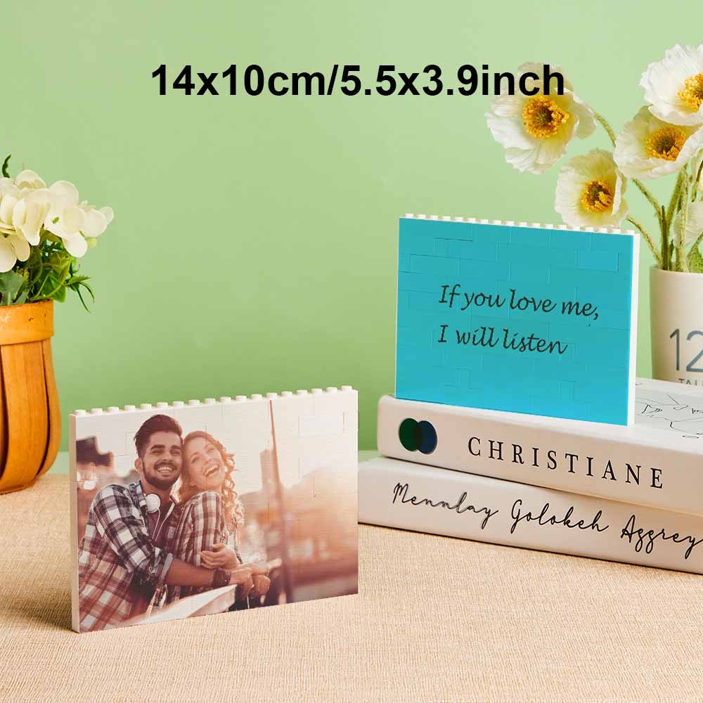 Custom Photo Building Brick Personalized Music Code Block Heart Shaped Photo Block Gifts for Her - MyCustomBrickheadz