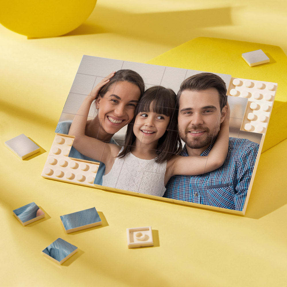 Custom Building Block Puzzle Personalized Photo Brick Gifts for Dad - MyCustomBrickheadz