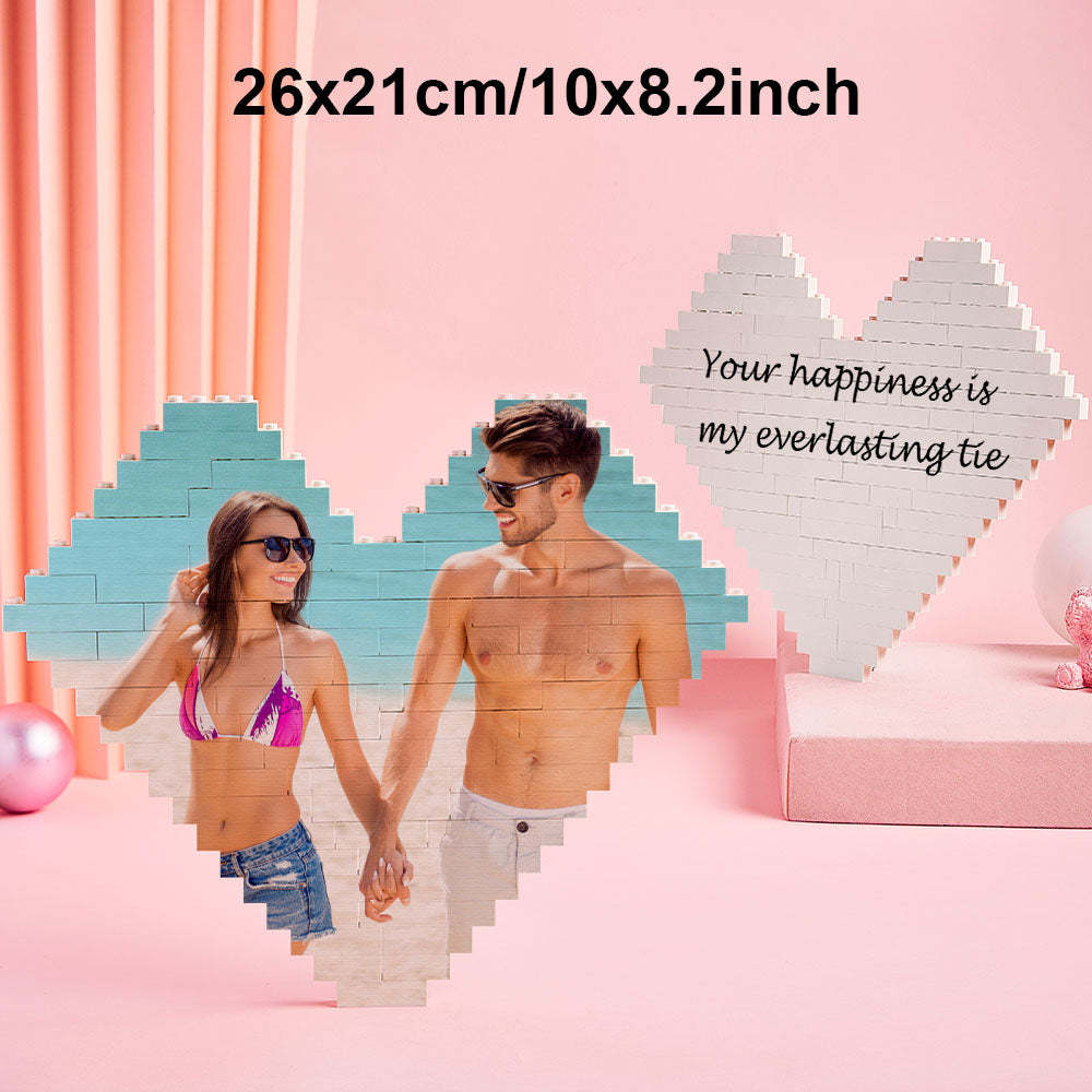 Custom Photo Building Brick Personalized Music Code Block Heart Shaped Photo Block Gifts for Her - MyCustomBrickheadz