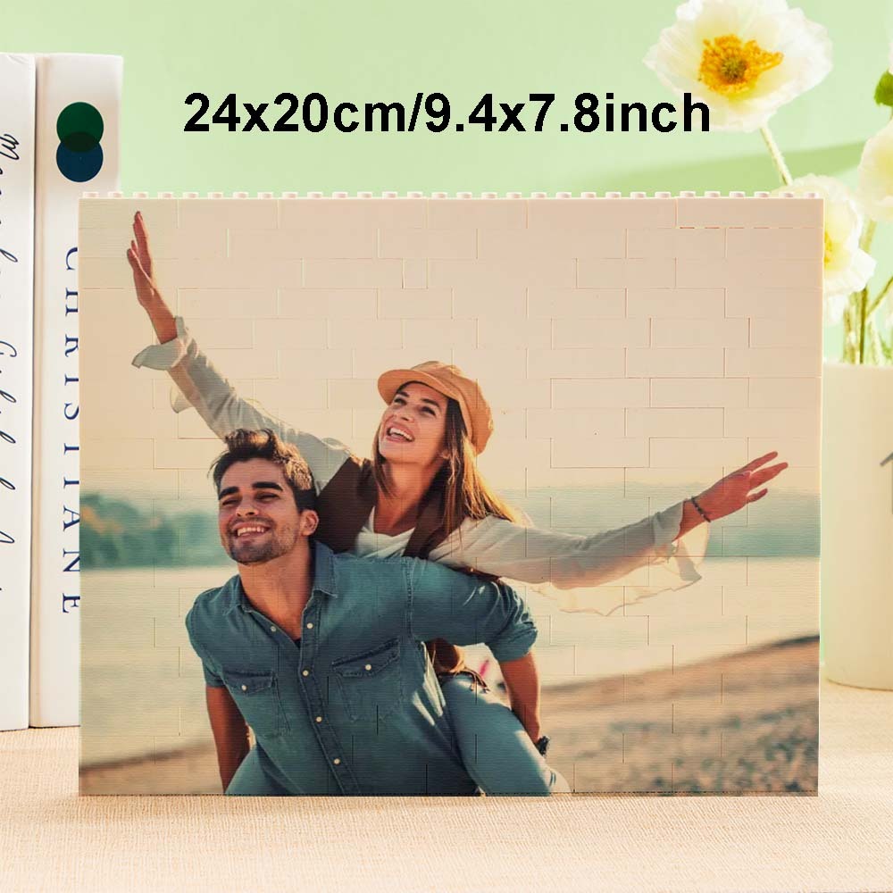 Custom Photo Building Brick Personalized Music Code Block Heart Shaped Photo Block Gifts for Her - MyCustomBrickheadz