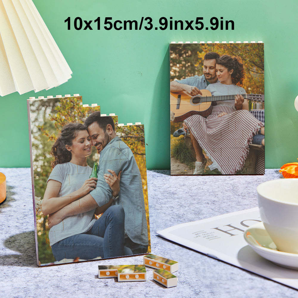 Custom Photo Building Brick Personalized Music Code Block Heart Shaped Photo Block Gifts for Her - MyCustomBrickheadz