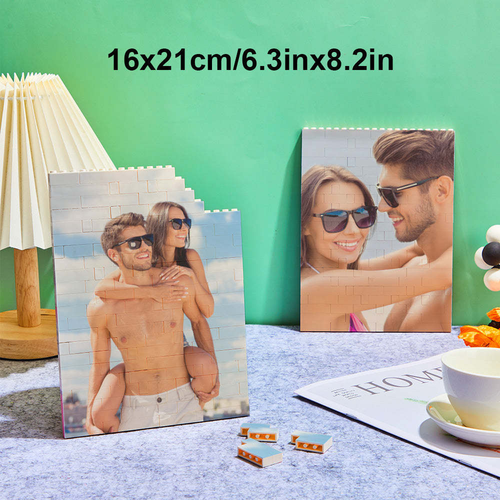 Custom Photo Building Brick Personalized Music Code Block Heart Shaped Photo Block Gifts for Her - MyCustomBrickheadz