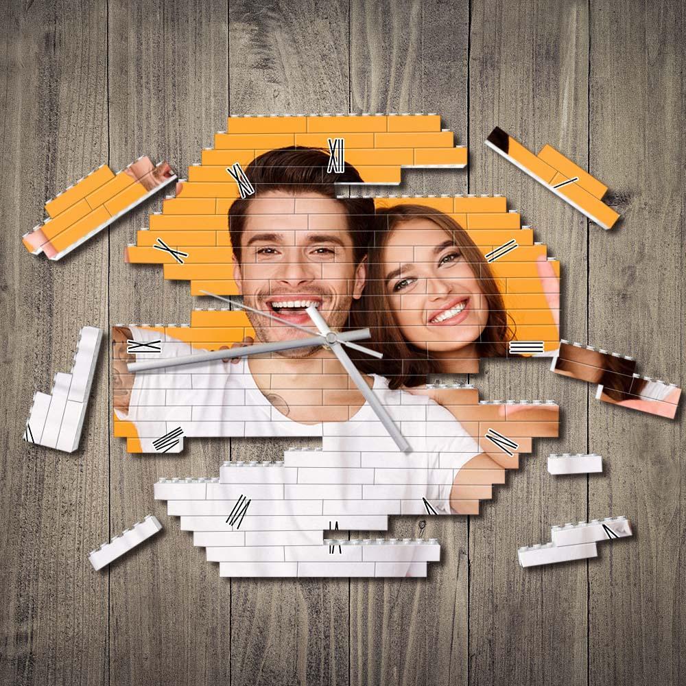 Custom Building Block Wall Clock Personality Puzzle Custom Photo Pointer Brick Clock - MyCustomBrickheadz