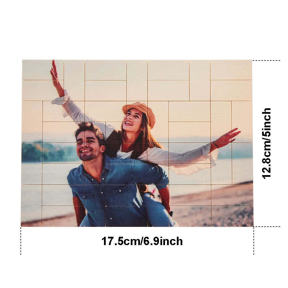 Custom Building Block Puzzle Personalized Photo Brick Gifts for Dad - MyCustomBrickheadz