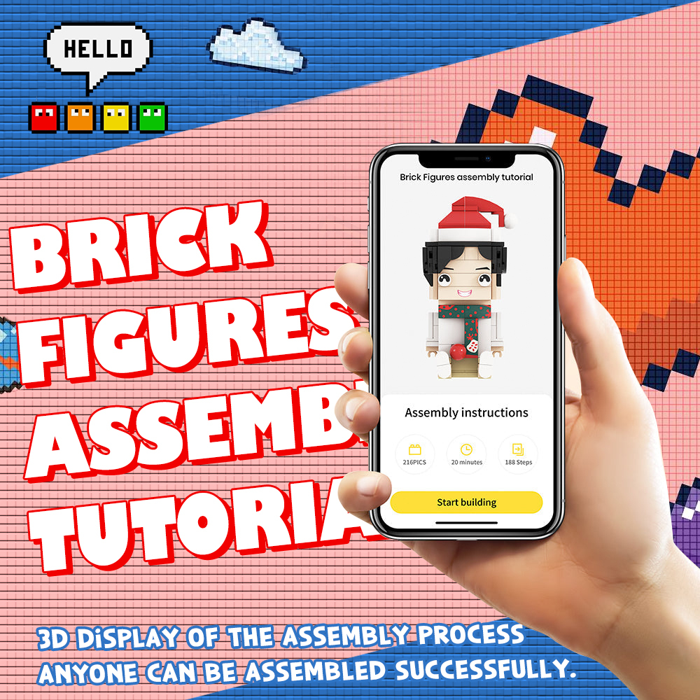 Custom Brick Figure Full Body Customizable 1 Person Custom Brick Figures Small Particle Block Toy Brick Me Figures Funny Boy