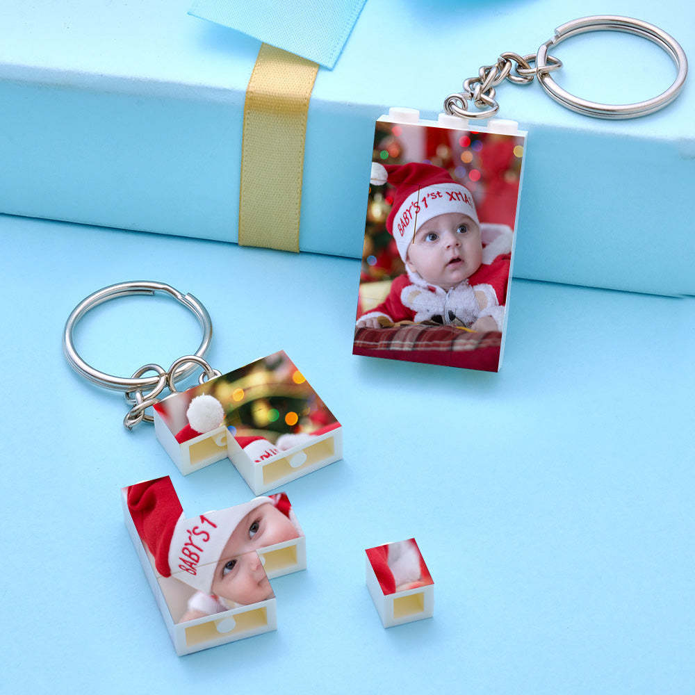 Custom Photo Building Block Vertical Keychain Bricks Puzzle Keyring - MyCustomBrickheadz