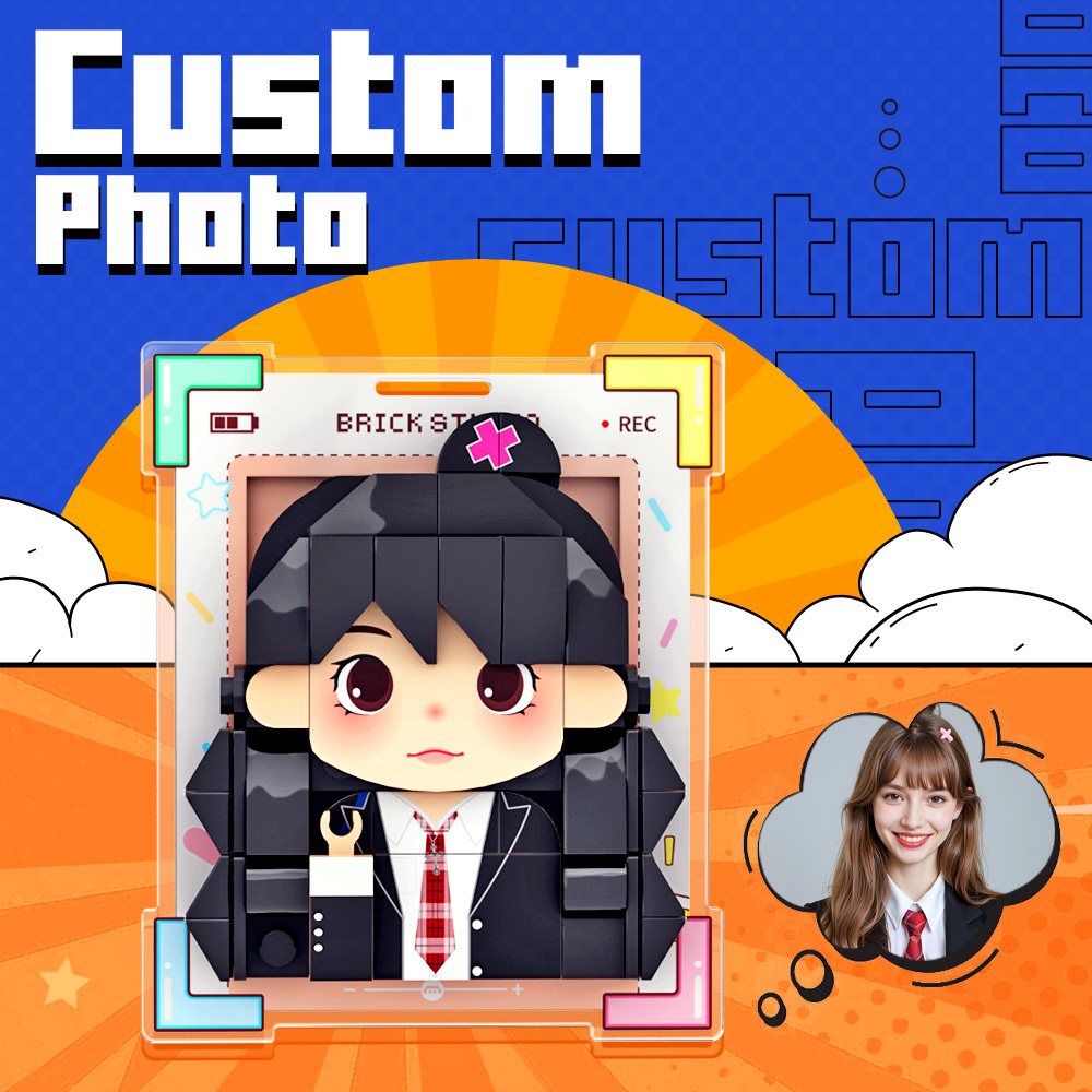 Personalized Brick Figure Fridge Magnets White Photo Stickers Diy Couple Gift Fridge Magnets Gifts For Girlfriend Boyfriend - MyCustomBrickFigures