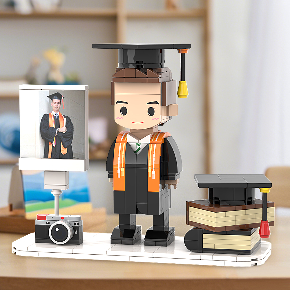 Custom Full Body Brick Figure Graduation Gift Personalized Graduation Decoration Photo Ornament Brick Figures Gift - MyCustomBrickFigures
