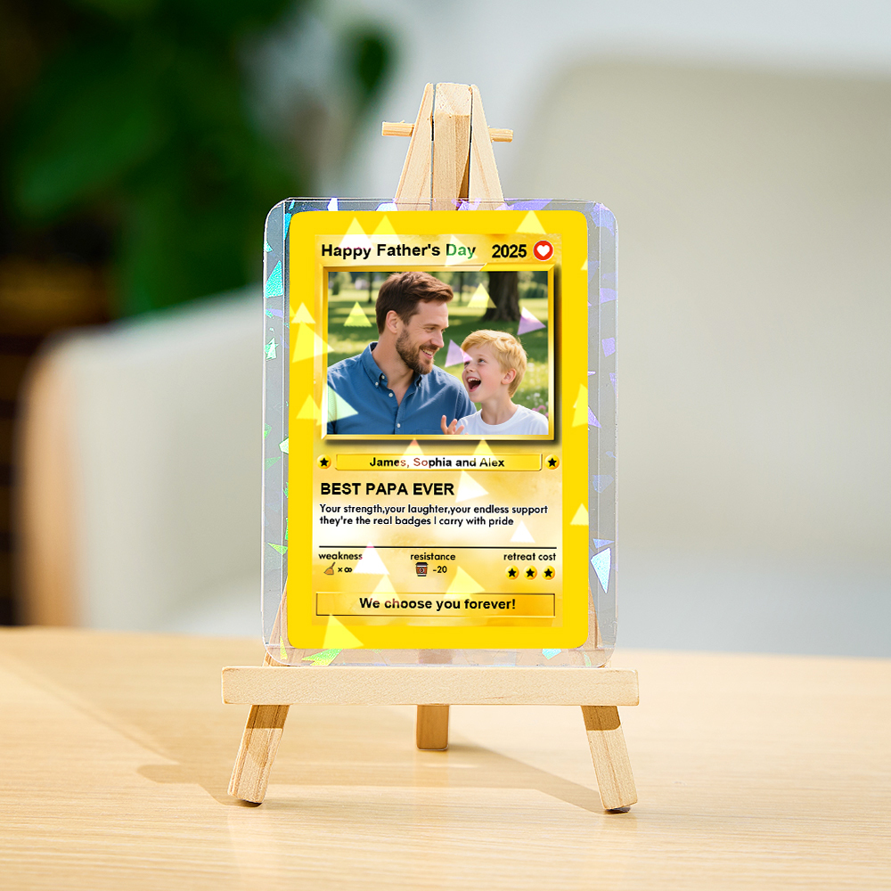 Custom Poke Card, Gift For dad, Father's Day Gift, Custom Poke Present - MyCustomBrickFigures