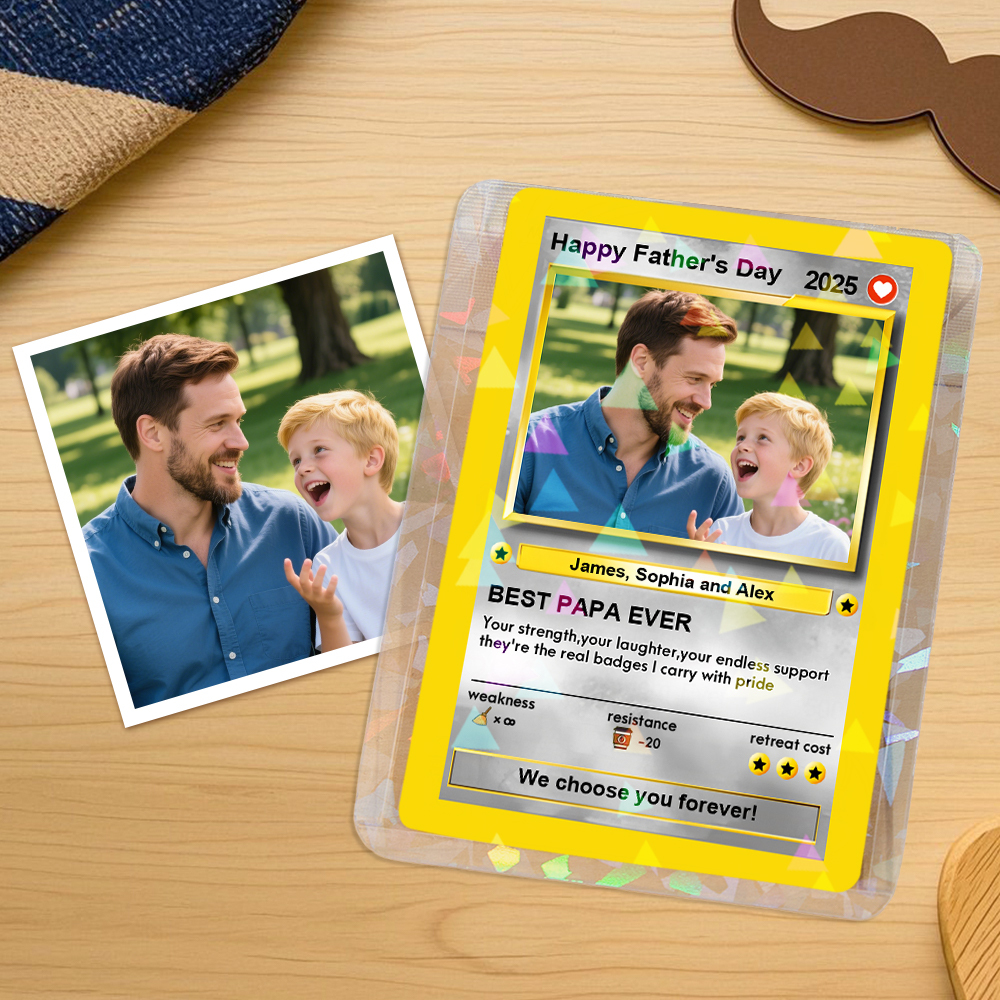 We Choose You Forever Custom Poke Card Fathers Day Gift For Poke Loving Dads Gift For Dad - MyCustomBrickFigures
