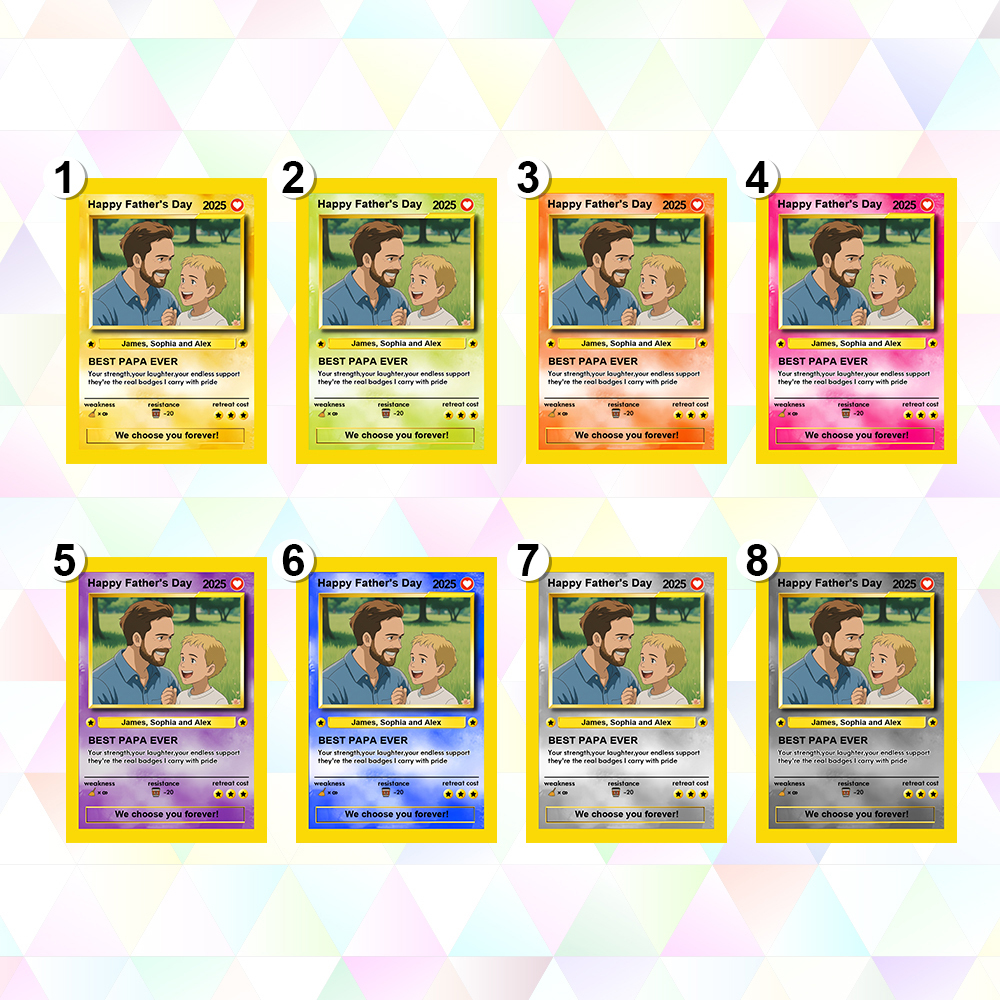 We Choose You Forever Custom Poke Card Fathers Day Gift For Poke Loving Dads Gift For Dad - MyCustomBrickFigures