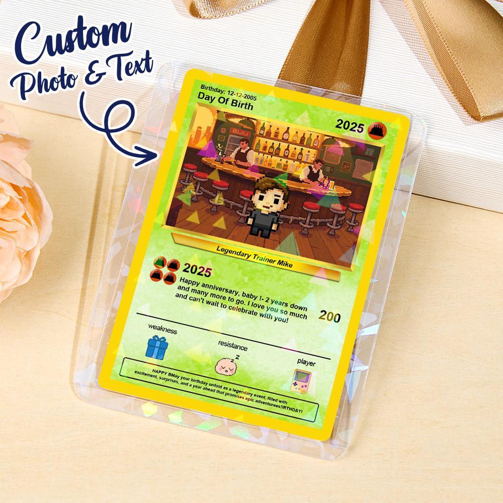 Personalized Photo Text Birthday Cards Personalized Card For Kid Birthday Gift Boyfriend Gift Birthday Keepsake Happy Birthday Poke Card - MyCustomBrickFigures
