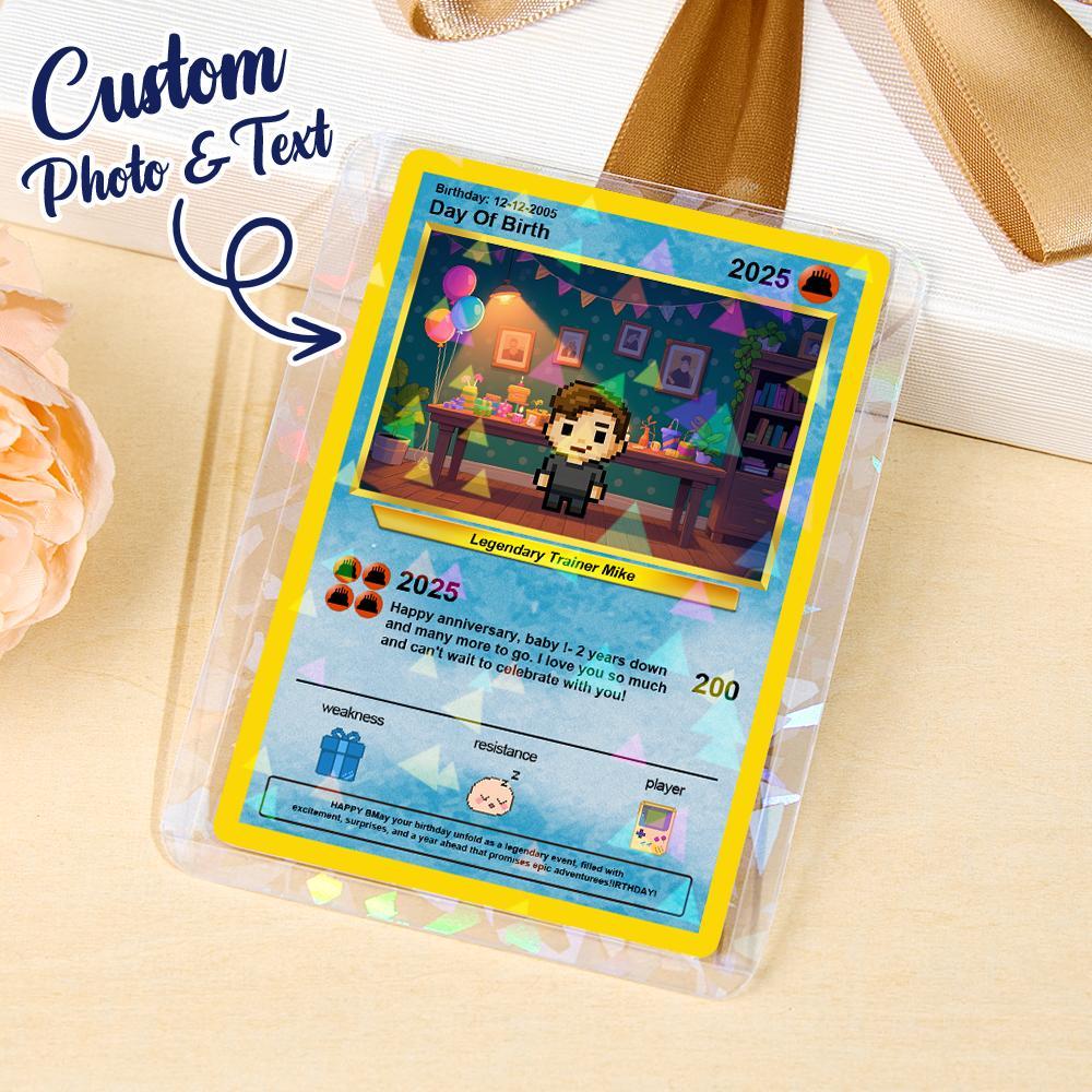 Personalized Photo Text Birthday Cards Personalized Card For Kid Birthday Gift Boyfriend Gift Birthday Keepsake Happy Birthday Poke Card - MyCustomBrickFigures