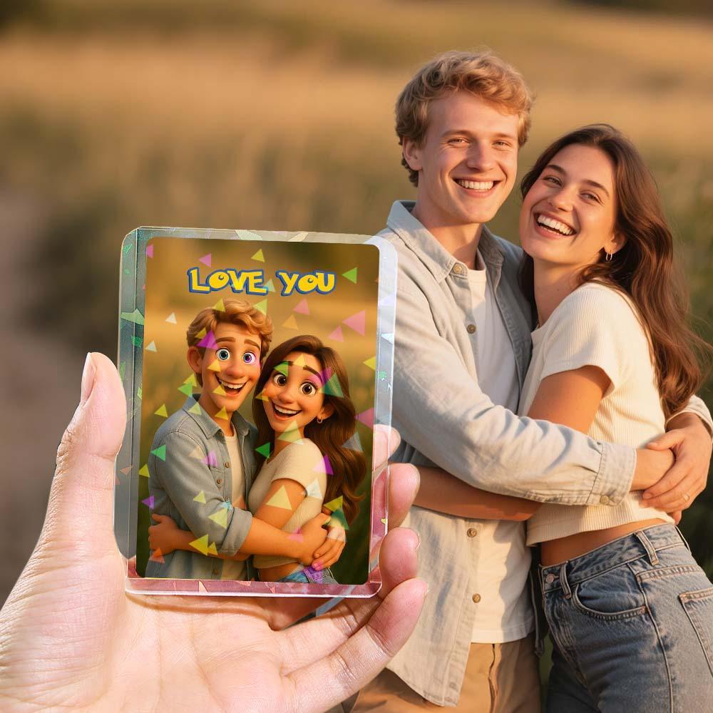 Personalized Couple Cartoon Style Card Present Turn Your Photo into a Unique Collectible Gifts for Lover - MyCustomBrickFigures