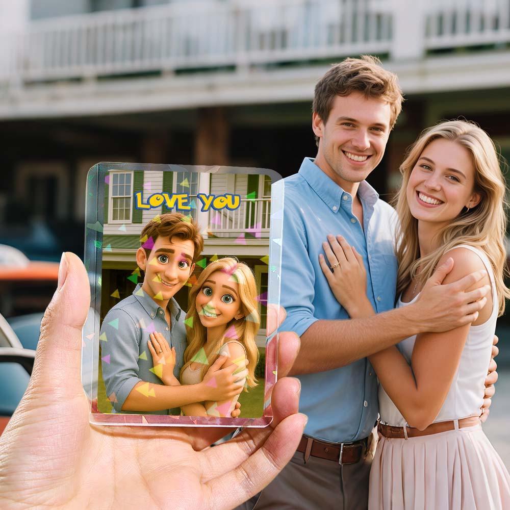 Personalized Couple Cartoon Style Card Present Turn Your Photo into a Unique Collectible Gifts for Lover - MyCustomBrickFigures
