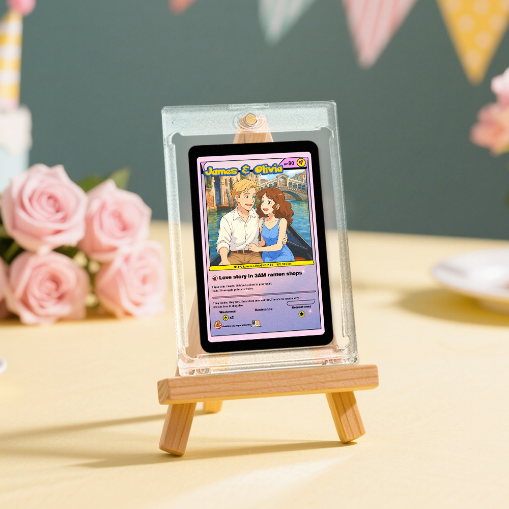 Custom Couple Card Personalized Love Gift for Anniversary, Valentine's Day or Birthday - MyCustomBrickFigures