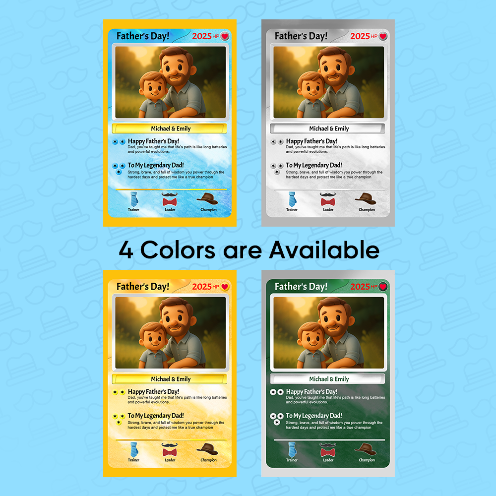 Custom Poke Card Clay Style Fathers Day Card Custom Text and Photo Poke Card Gift For Dad Poke Present - MyCustomBrickFigures